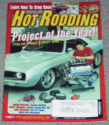 POPULAR HOT RODDING 2002 SEPT - CURRAN's VETTE, BAER 'STANG